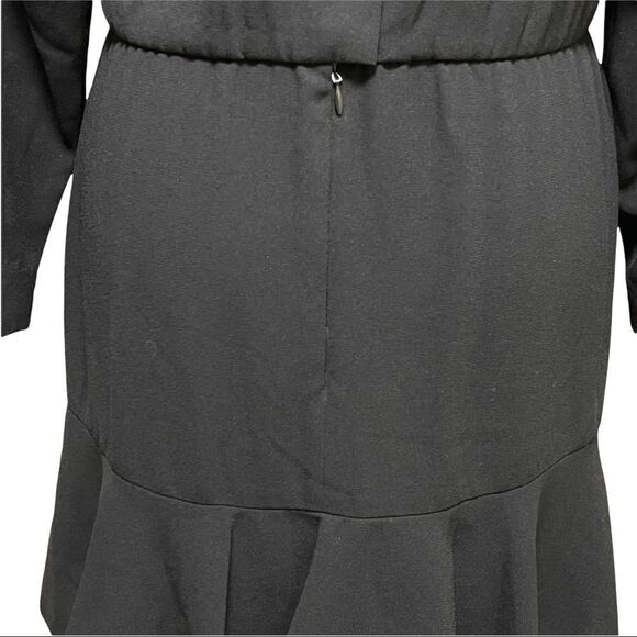 Liz Claiborne Vintage Black Long Sleeve Layered Ruffle Back Button Dress Sz 4 - Picture 7 of 16